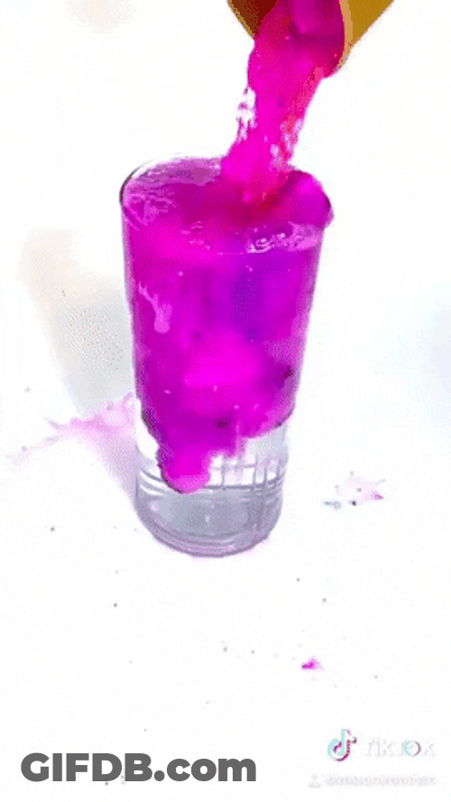 Pink Liquid Pouring Overflow GIF