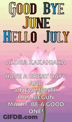 Pink Lotus Flower Good Bye June Hello July GIF