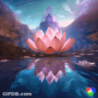 Pink Lotus Flower In Water GIF