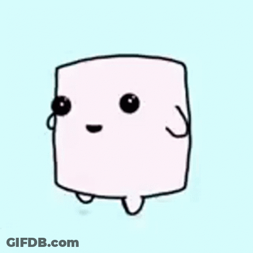 Pink Marshmallow With Black Eyes GIF
