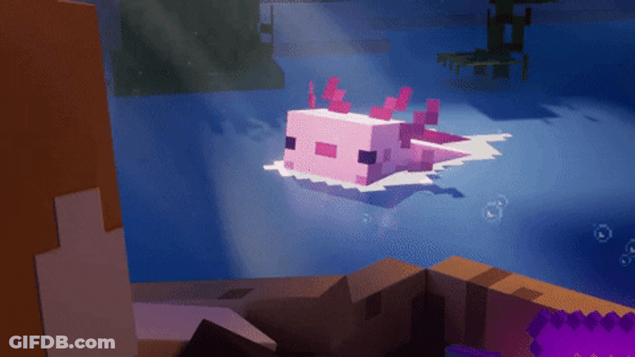 Pink Minecraft Axolotl GIF