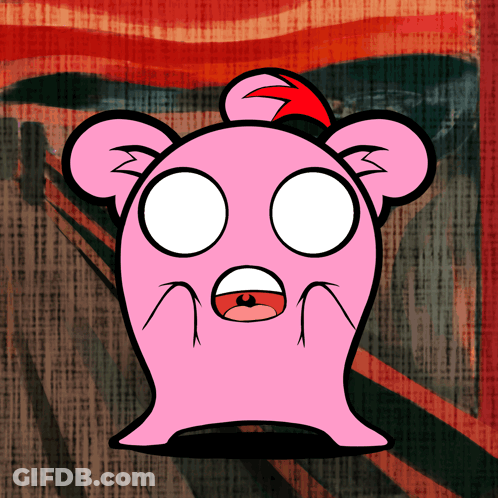 Pink Monster Surprised GIF