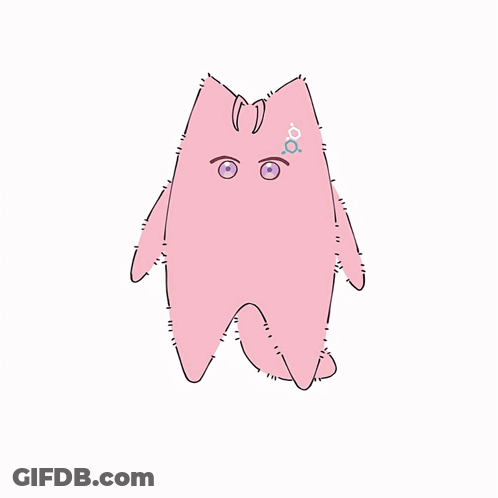 Pink Monster With Purple Eyes And Star GIF
