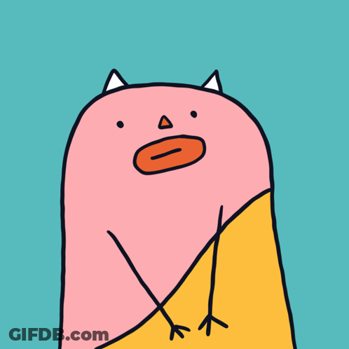 Pink Monster With Yellow Blanket GIF