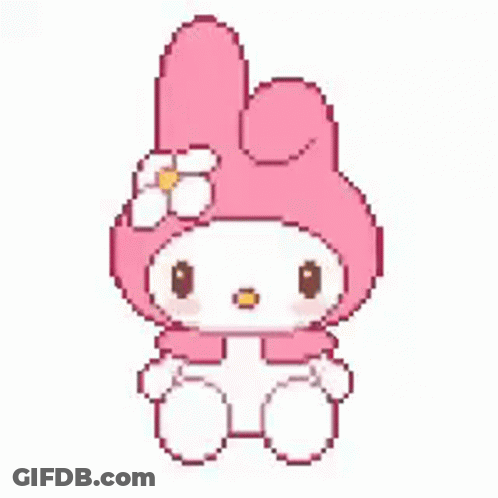 Pink My Melody With Flower GIF
