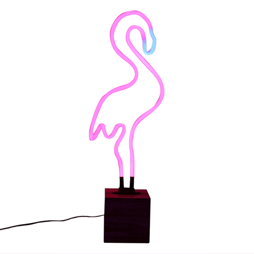 Pink Neon Light Flamingo GIF
