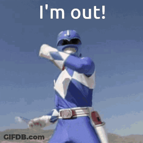 Pink Object Saying I'm Outta Here GIF
