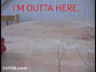 Pink Object Saying I'm Outta Here GIF