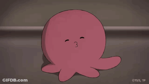 Pink Octopus Covering Mouth GIF