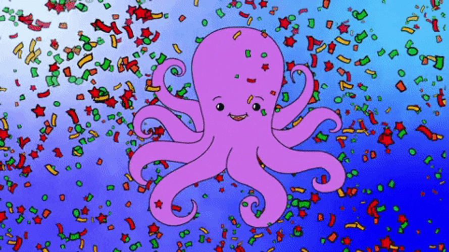 Pink Octopus Underwater GIF