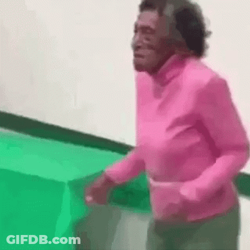 Pink Old Lady Strutt Dancing GIF