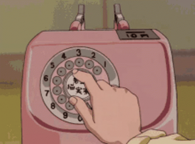 Pink Old Telephone Anime Aesthetic GIF