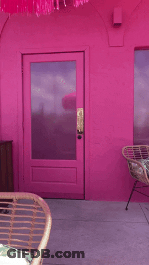 Pink Open Door GIF