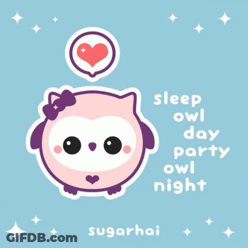 Pink Owl Sleep Owl Day Party Owl Night GIF