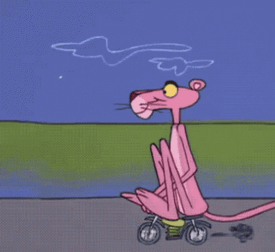 Pink Panther Driving Tiny Motor GIF