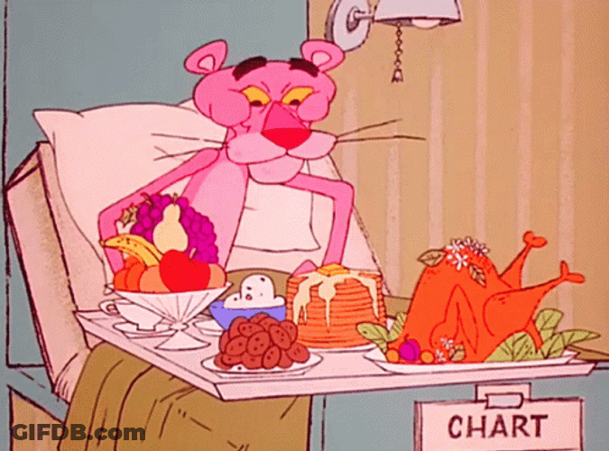 Pink Panther Eating GIF