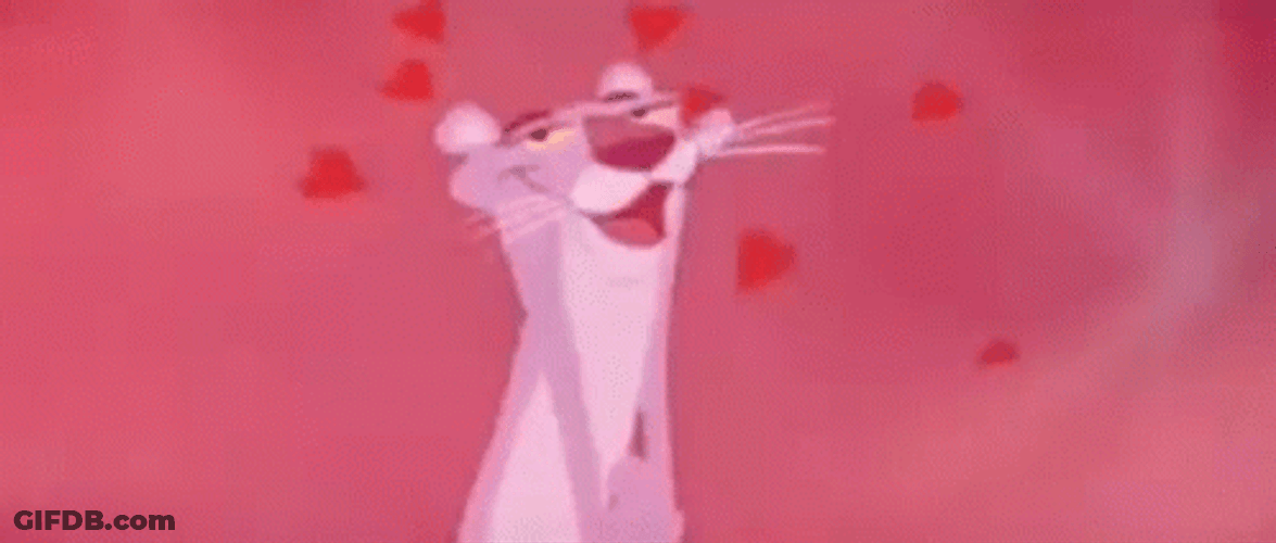 Pink Panther Heart Eyes GIF