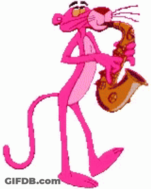 Pink Panther Playing Saxophone GIF