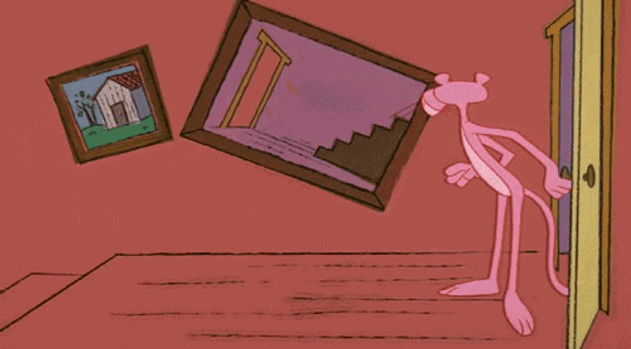 Pink Panther Rolling Down GIF