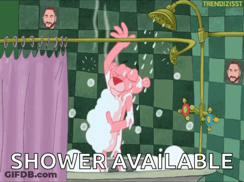 Pink Panther Showering Saying Shower Available GIF