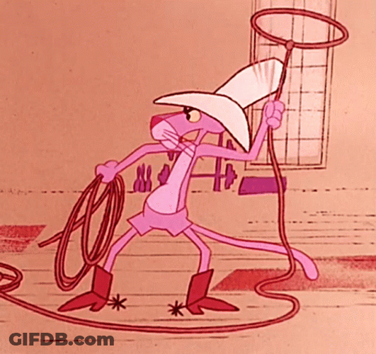 Pink Panther Spinning Rope GIF
