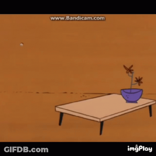 Pink Panther Standing Next To Table With Bandicam Logo GIF