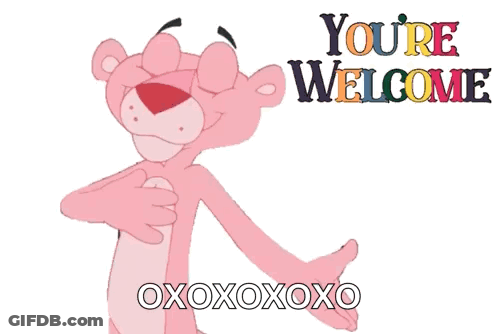 Pink Panther Thumbs Up You're Welcome GIF