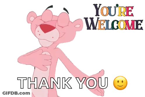 Pink Panther Thumbs Up You're Welcome Thank You GIF