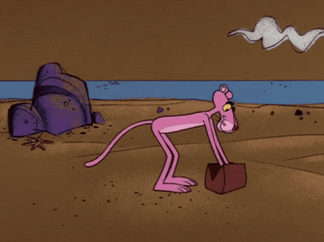 Pink Panther Wearing White Cloth GIF