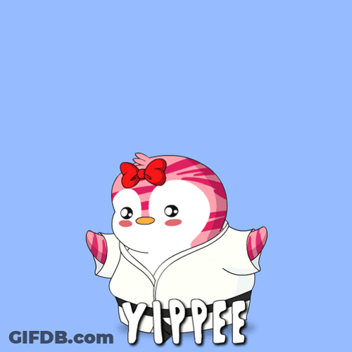 Pink Penguin Yipee GIF