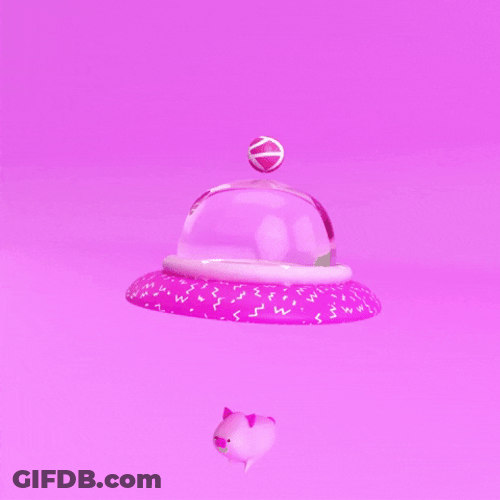 Pink Pig Flies On Alien Ship GIF