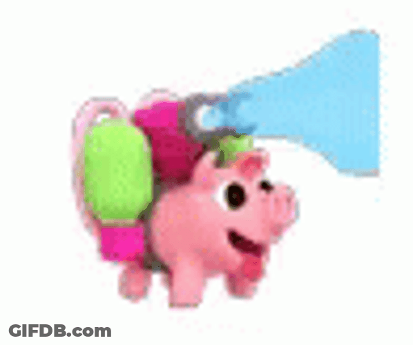 Pink Pig Hose Water Pouring GIF