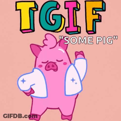 Pink Pig In Jacket Dancing TGIF Some Pig GIF