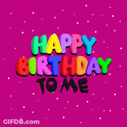 Pink Polka Dot Background Saying Happy Birthday To Me GIF