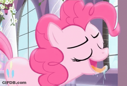 Pink Pony Drinking With Eyes Closed GIF