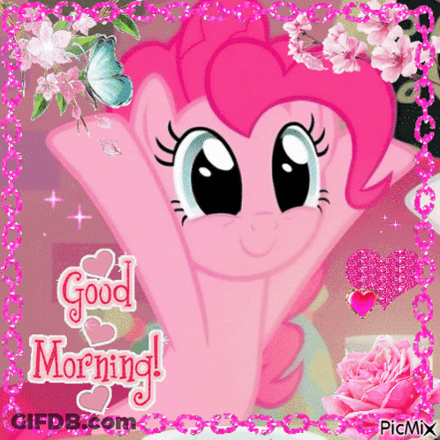 Pink Pony Saying Good Morning GIF