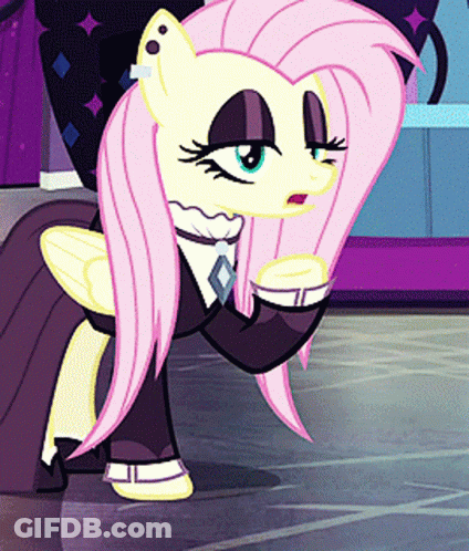 Pink Pony With Black Suit GIF