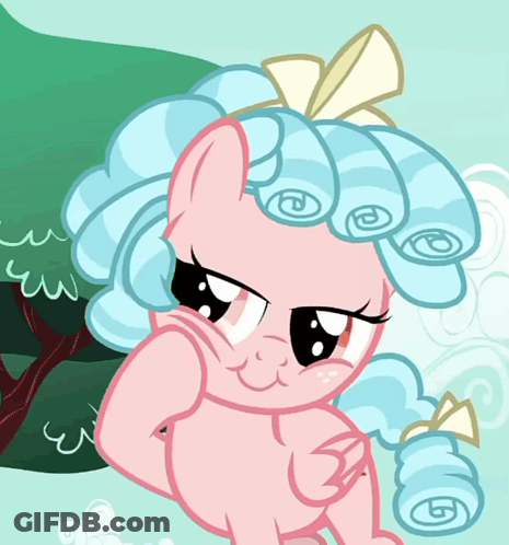 Pink Pony With Blue Hair And Bow GIF