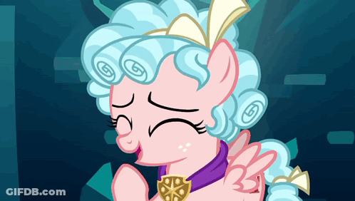 Pink Pony With Blue Hair And Purple Scarf GIF