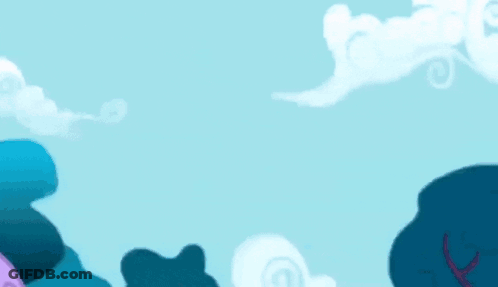 Pink Pony With Crown Standing In Front Of Blue Sky GIF