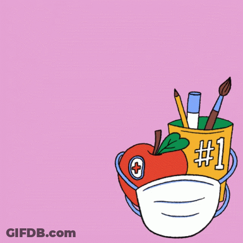 Pink Poster Masks School Care For Those Who Care GIF