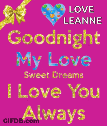 Pink Poster Saying Goodnight Love GIF