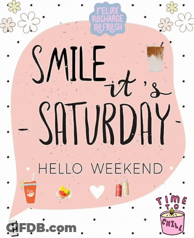 Pink Poster Smile It's Saturday Hello Weekend GIF