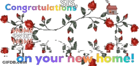 Pink Potted Plant Says Happy House Warming GIF