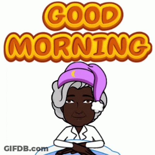 Pink Puppet Holding Drum Saying Good Morning GIF