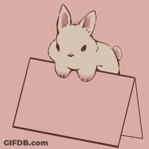 Pink Rabbit Good Luck GIF