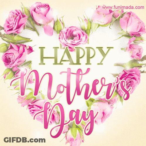 Pink Rose Heart Happy Mother's Day GIF