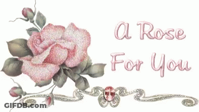 Pink Rose Saying A Rose For You GIF