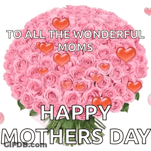 Pink Roses Bouquet Happy Mothers Day GIF