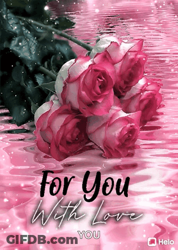 Pink Roses Floating With For You Love GIF